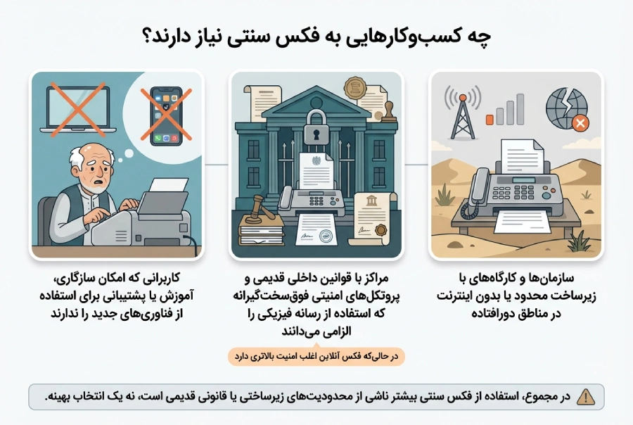 چه کسب و کارهایی به فکس سنتی نیاز دارند؟