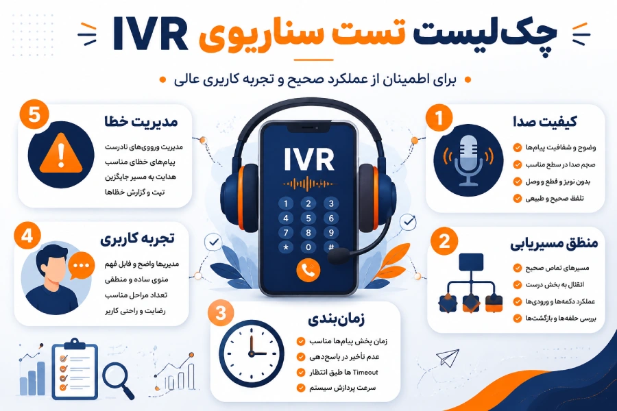 چک لیست تست سناریوی IVR