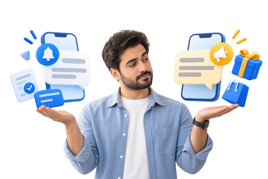 تفاوت پیامک خدماتی با پیامک تبلیغاتی چیست؟